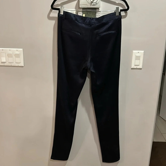 Theory Boyfriend Double Sateen Slim Pant in Navy - Picture 6 of 9